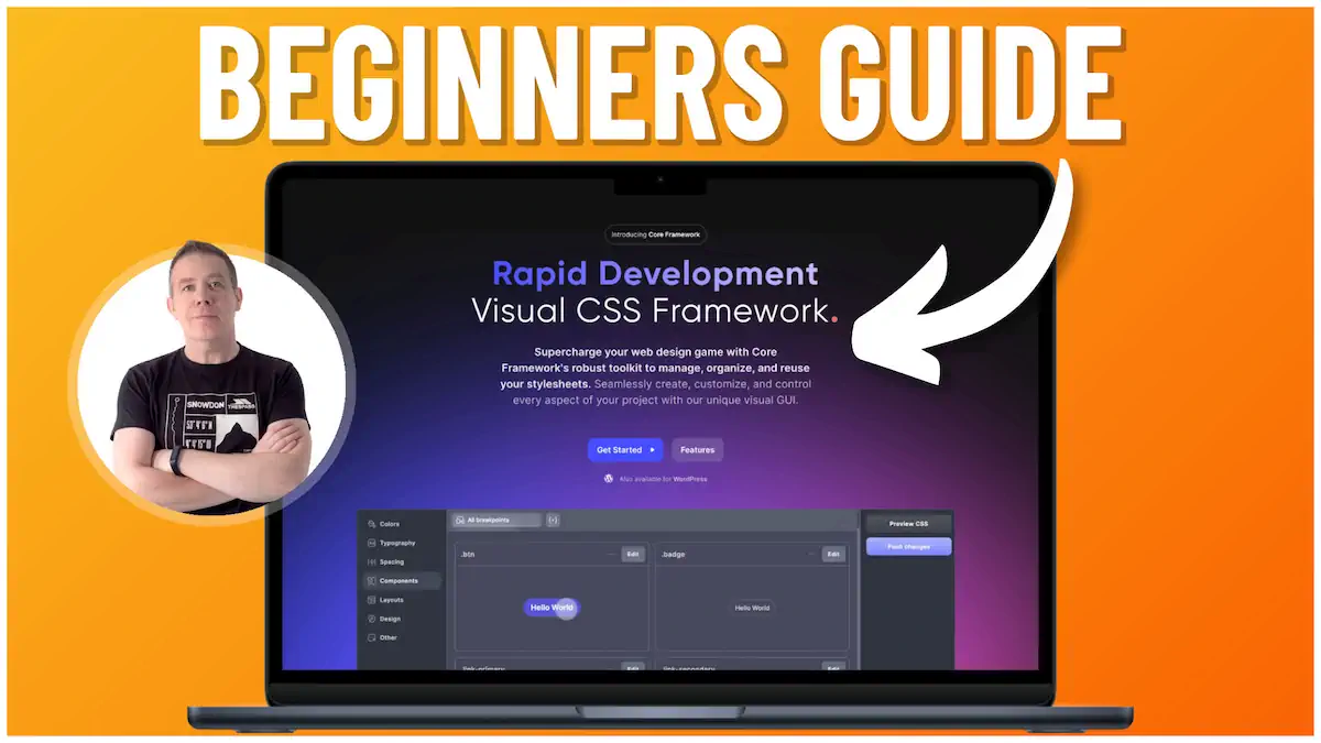 Visual CSS Framework Beginners Guide on Laptop Screen