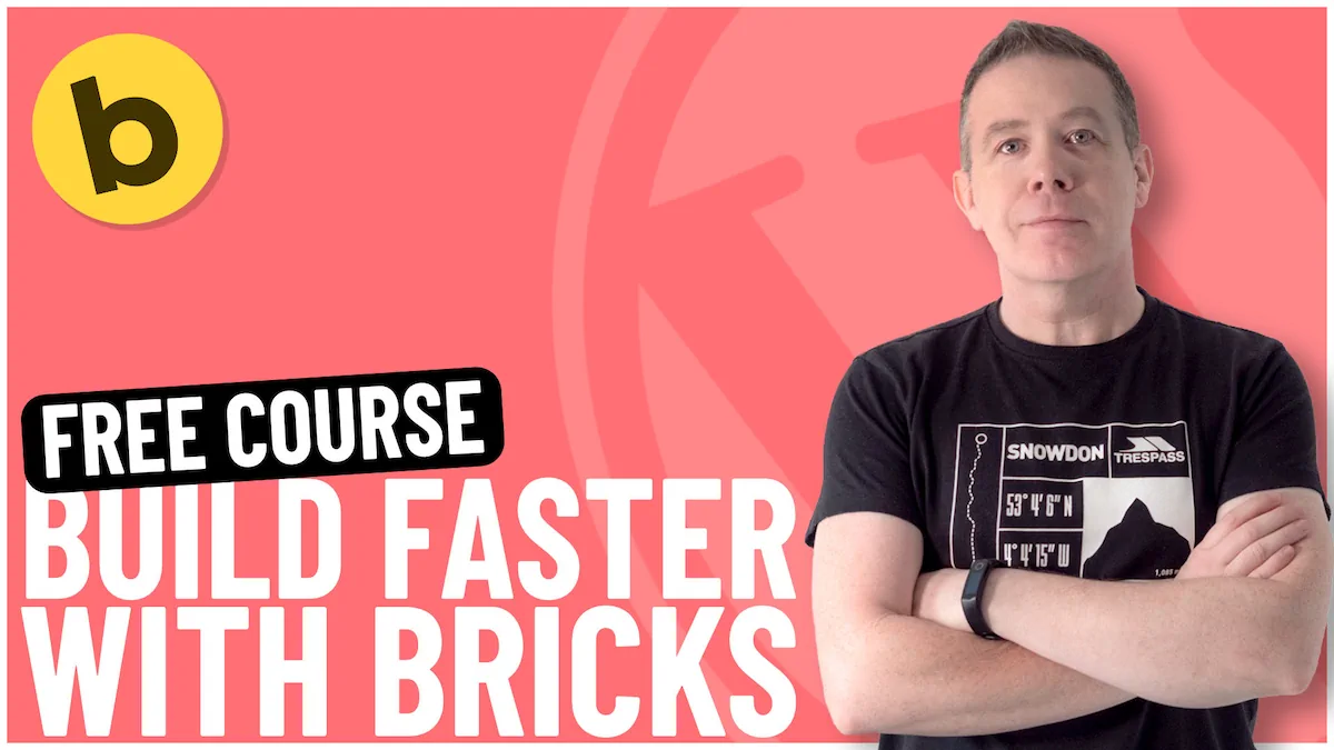 Man promoting free Bricks course for faster building.