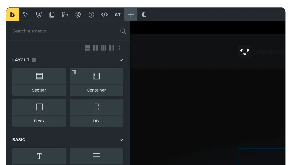 Bricks Builder Interface