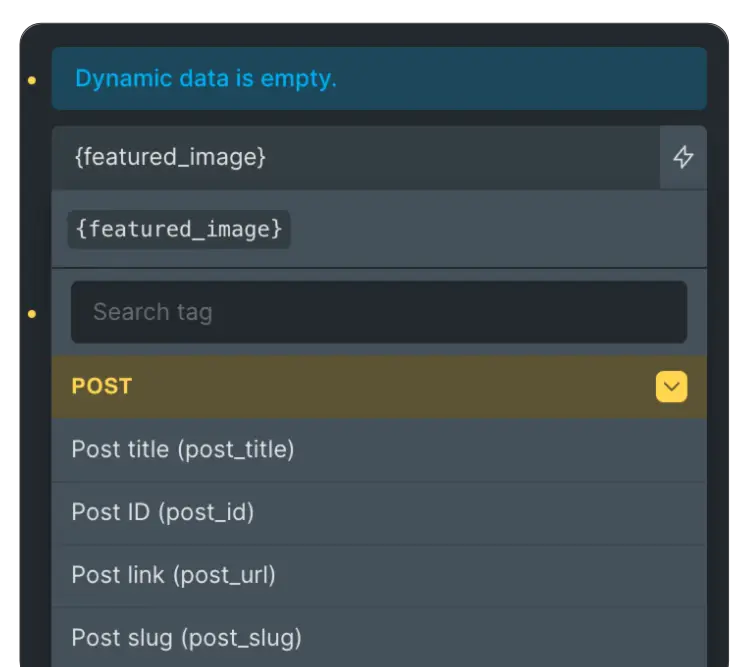 Bricks Builder dynamic data panel