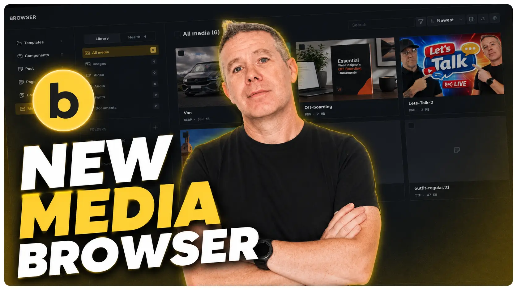 Man promoting new media browser interface