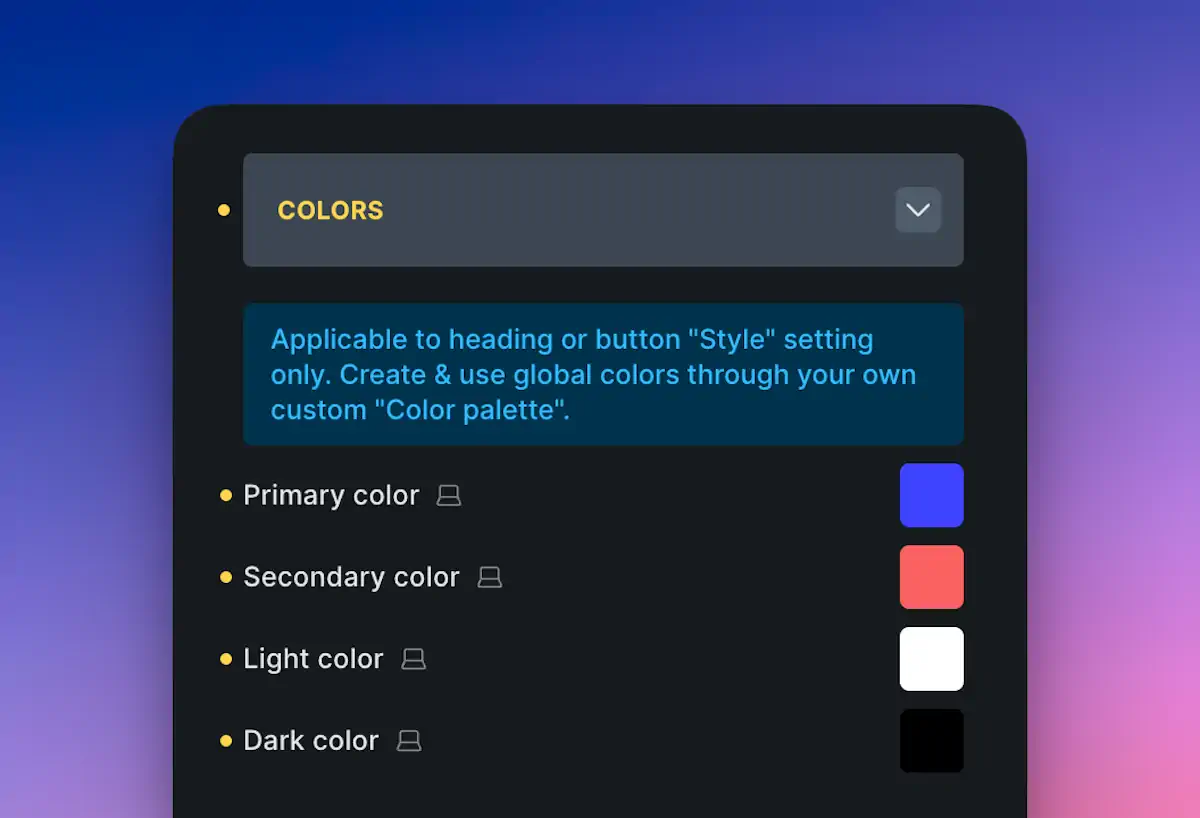 Bricks Builder 2.0 Global Colours